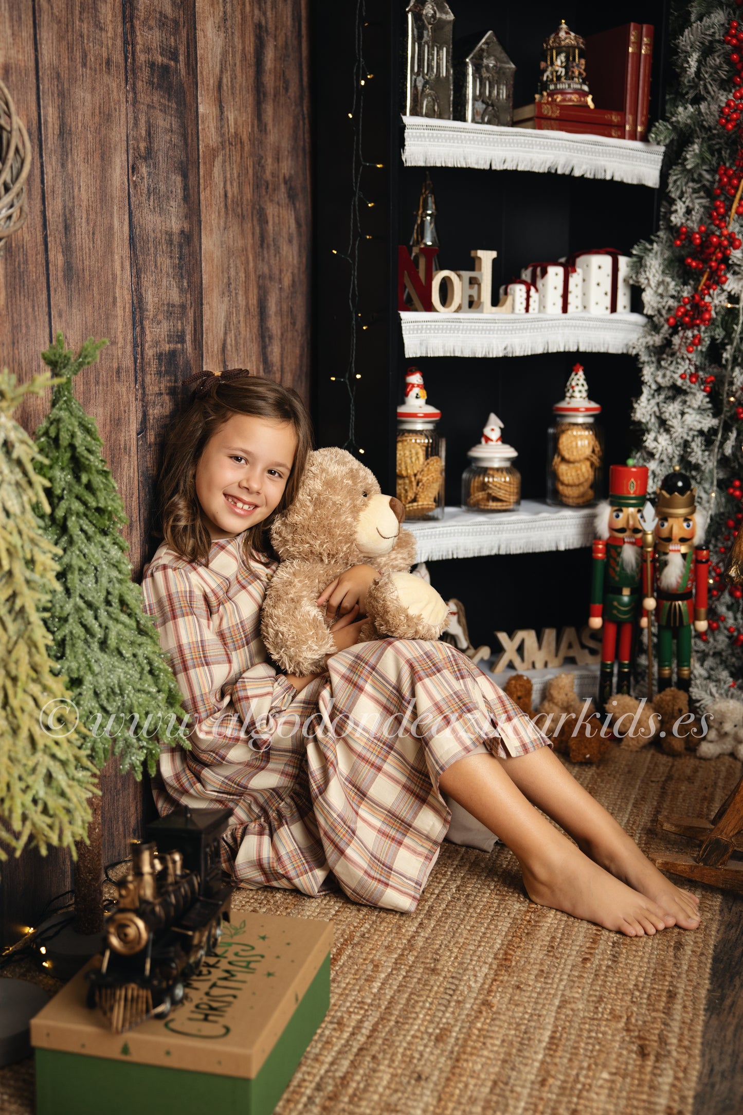 VESTIDO CUADROS BERENJENA