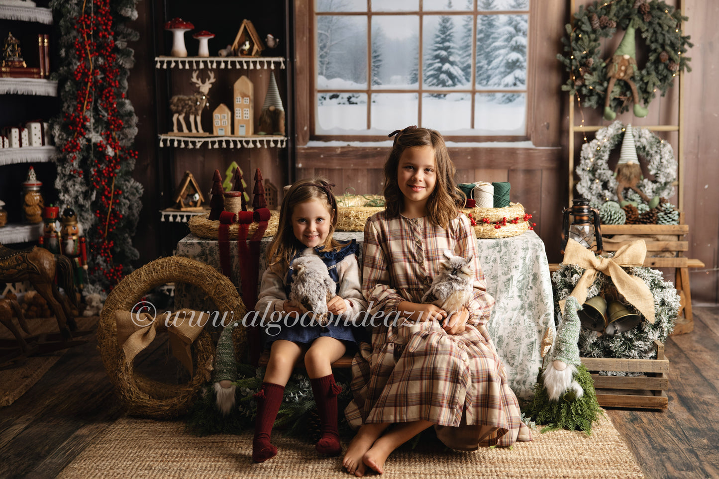 VESTIDO CUADROS BERENJENA