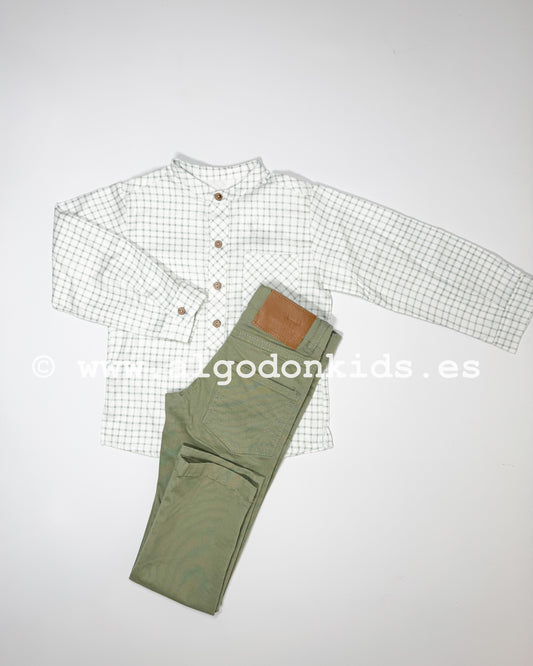 CAMISA MAO CUADROS VERDE