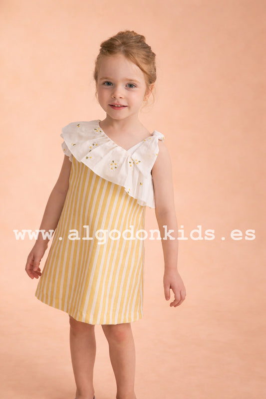 VESTIDO MARGARITAS ASIMETRICO