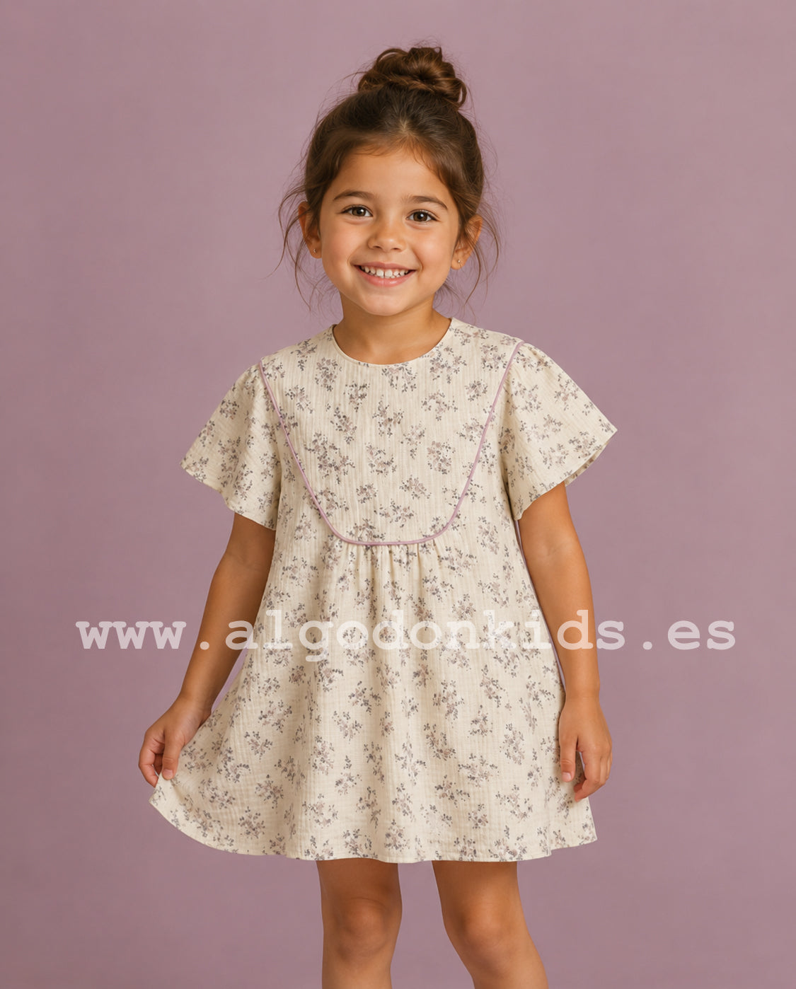 VESTIDO FLORECILLAS MALVA