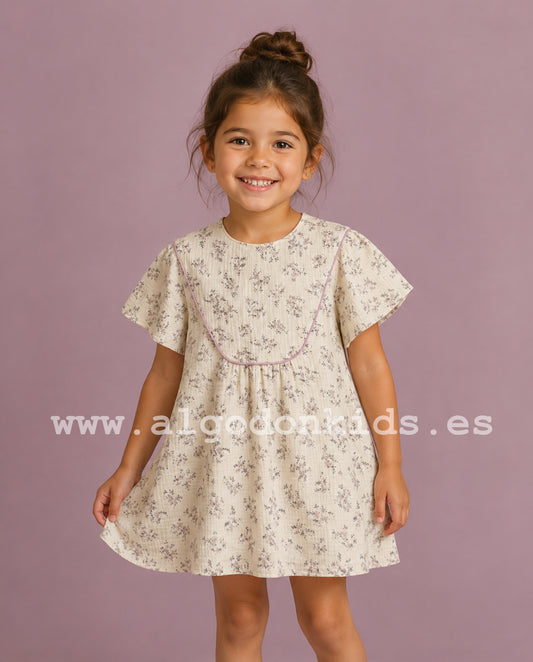 VESTIDO FLORECILLAS MALVA