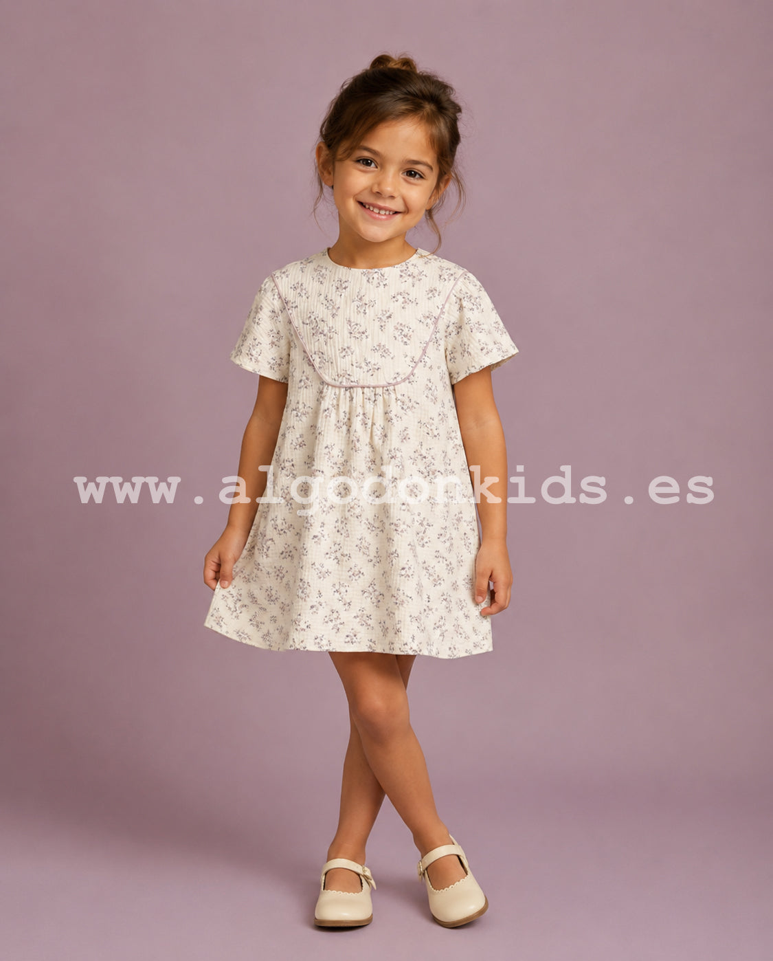 VESTIDO FLORECILLAS MALVA