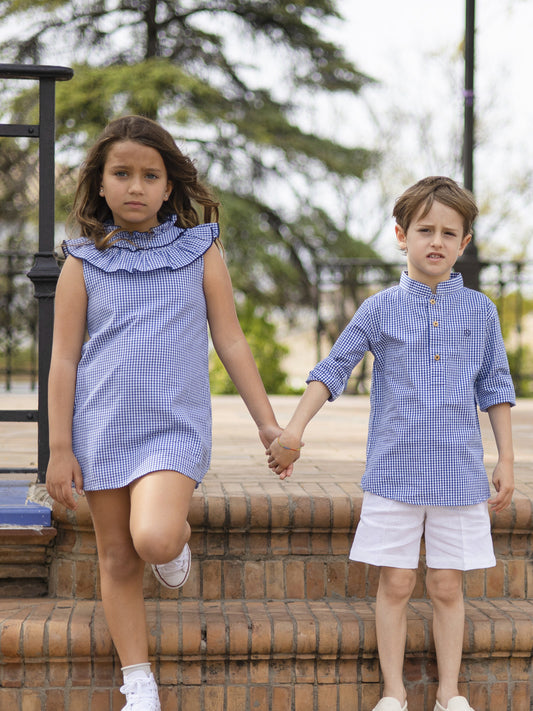 POLERA VICHY AZUL