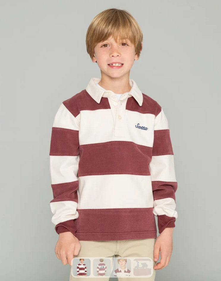 POLO RAYAS BURDEOS