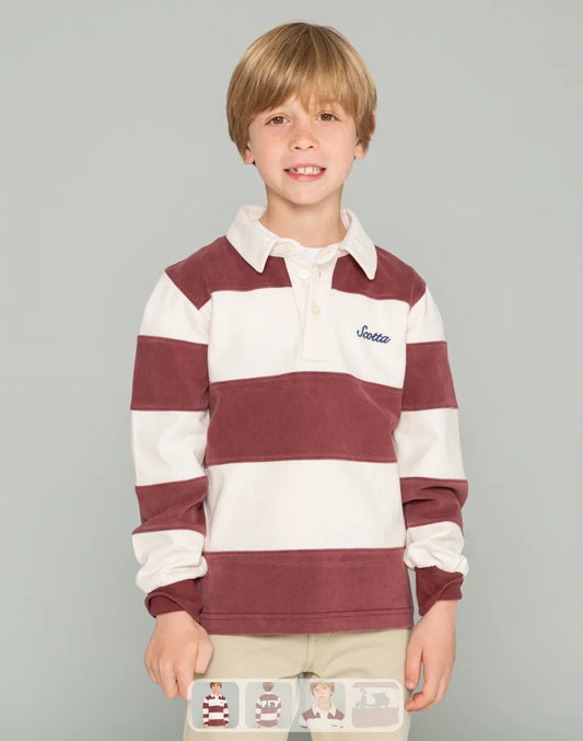 POLO RAYAS BURDEOS