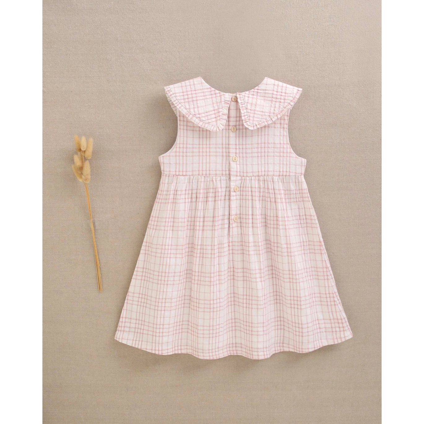 VESTIDO CUADROS ROSA BABY DOLL