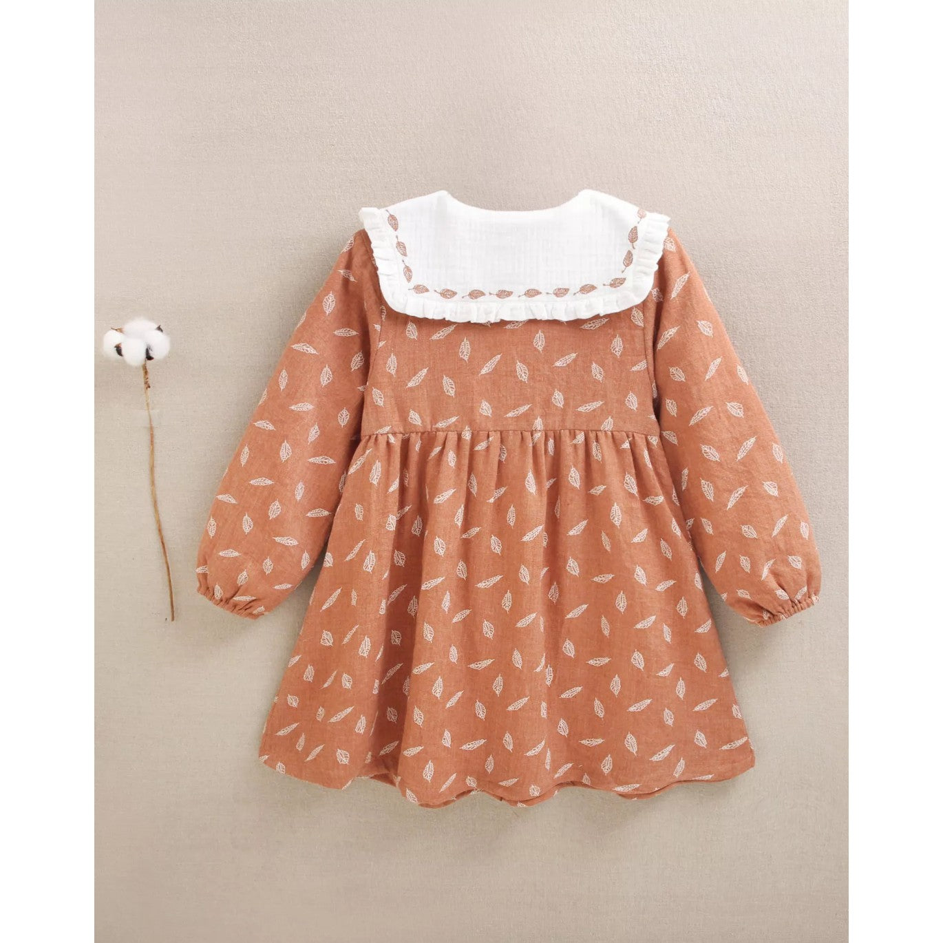 VESTIDO HOJAS ÓXIDO